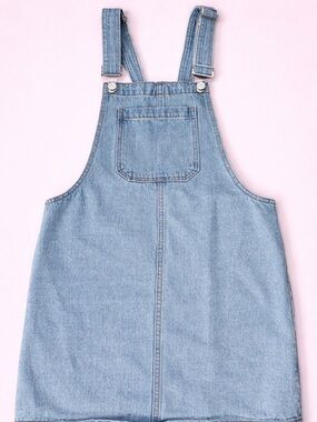 Light Blue Denim Pinafore Dress for women